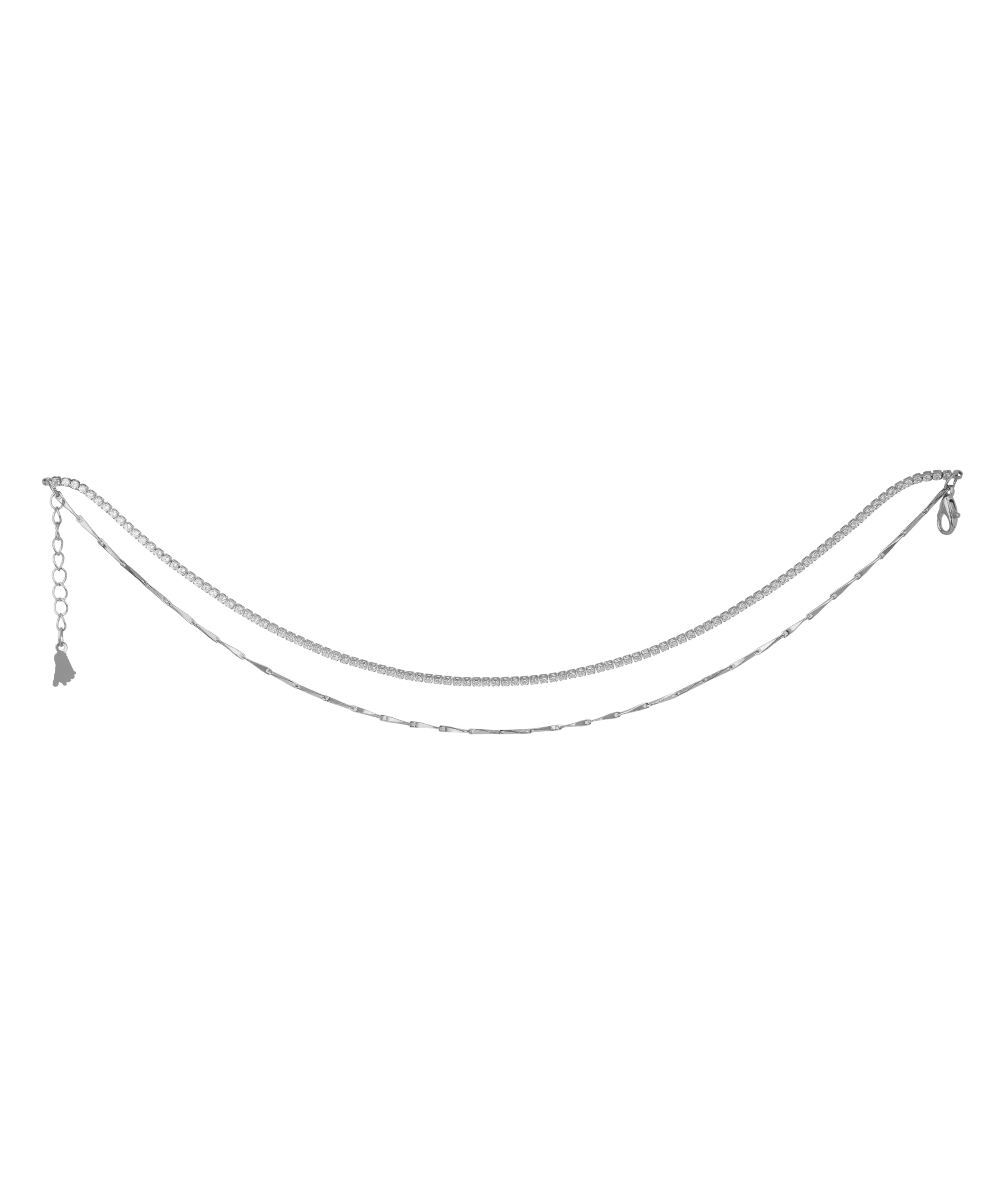 Double Layer Crystal Style Detail Anklet | Stylika