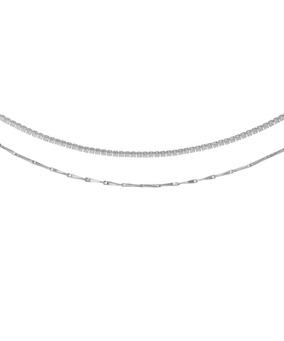 Double Layer Crystal Style Detail Anklet | Stylika