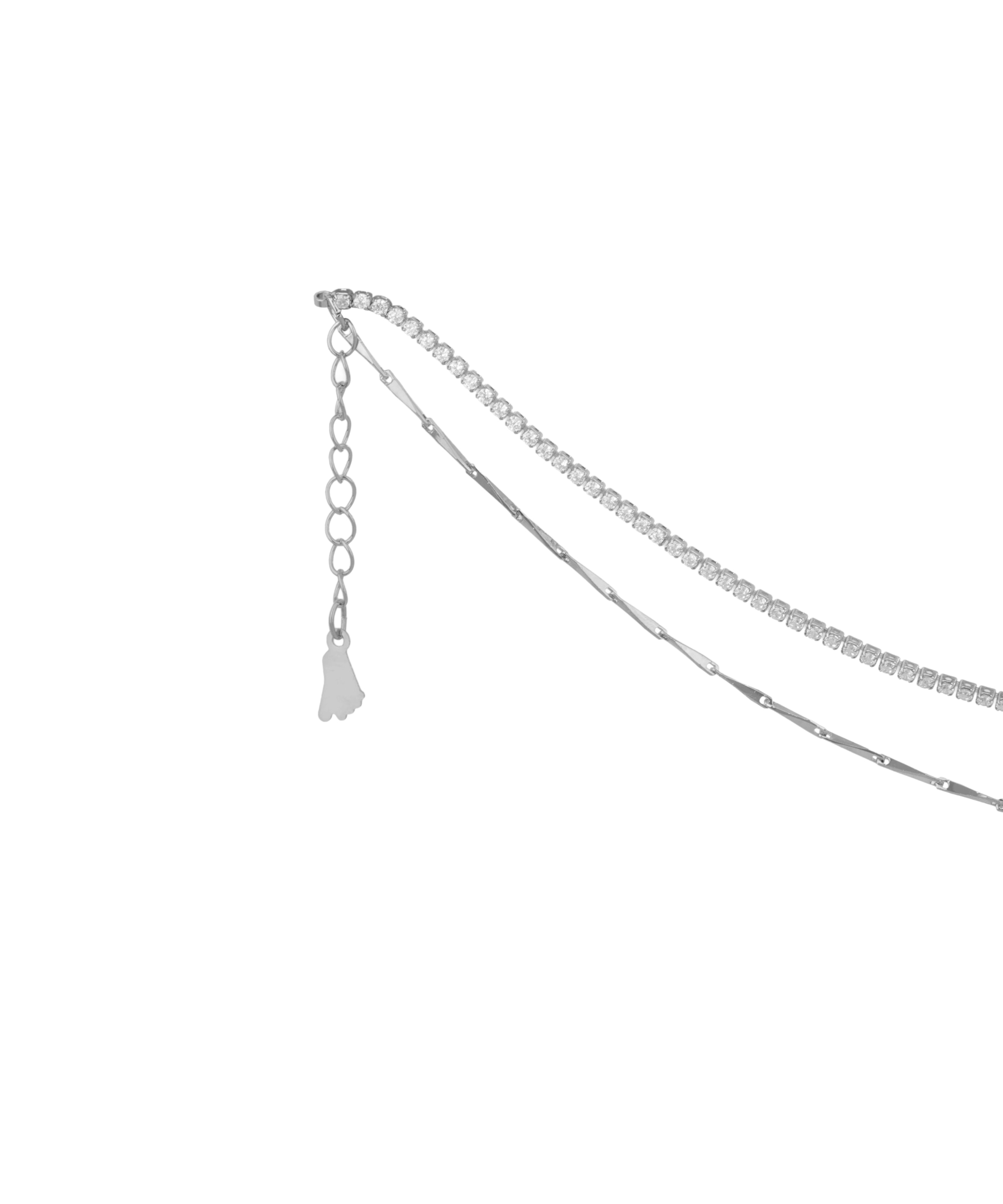 Double Layer Crystal Style Detail Anklet | Stylika