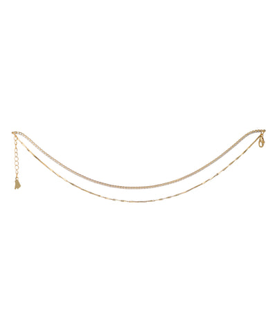 Double Layer Crystal Style Detail Anklet | Stylika