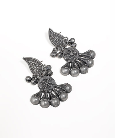 Paisley Jhumki Style Oxidised Earrings | Stylika