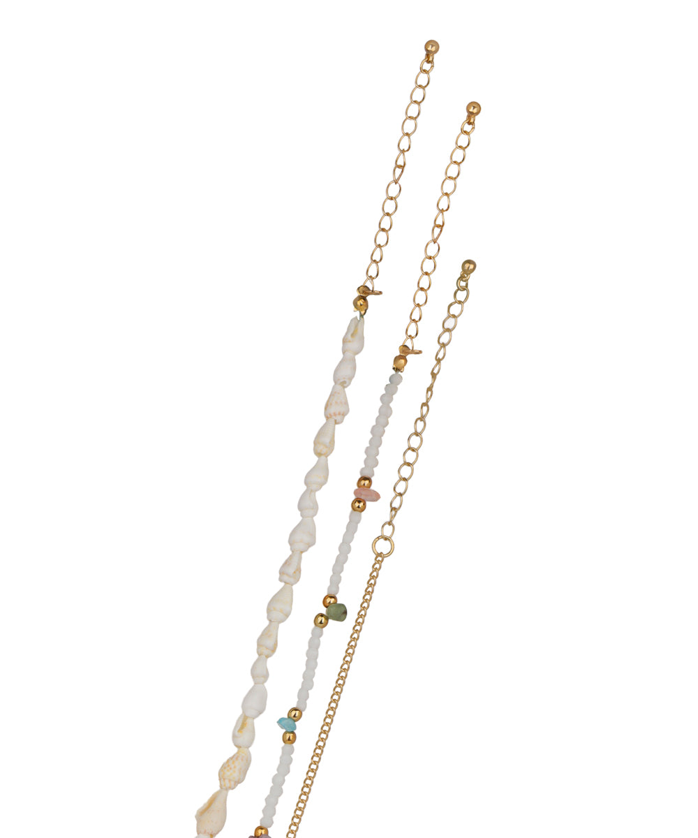 Layered Starfish and Seashell Multi Strand Necklace | Stylika