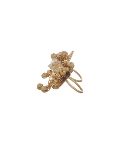 Teardrop Design Ethnic Double Finger Ring | Stylika