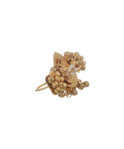 Teardrop Design Ethnic Double Finger Ring | Stylika
