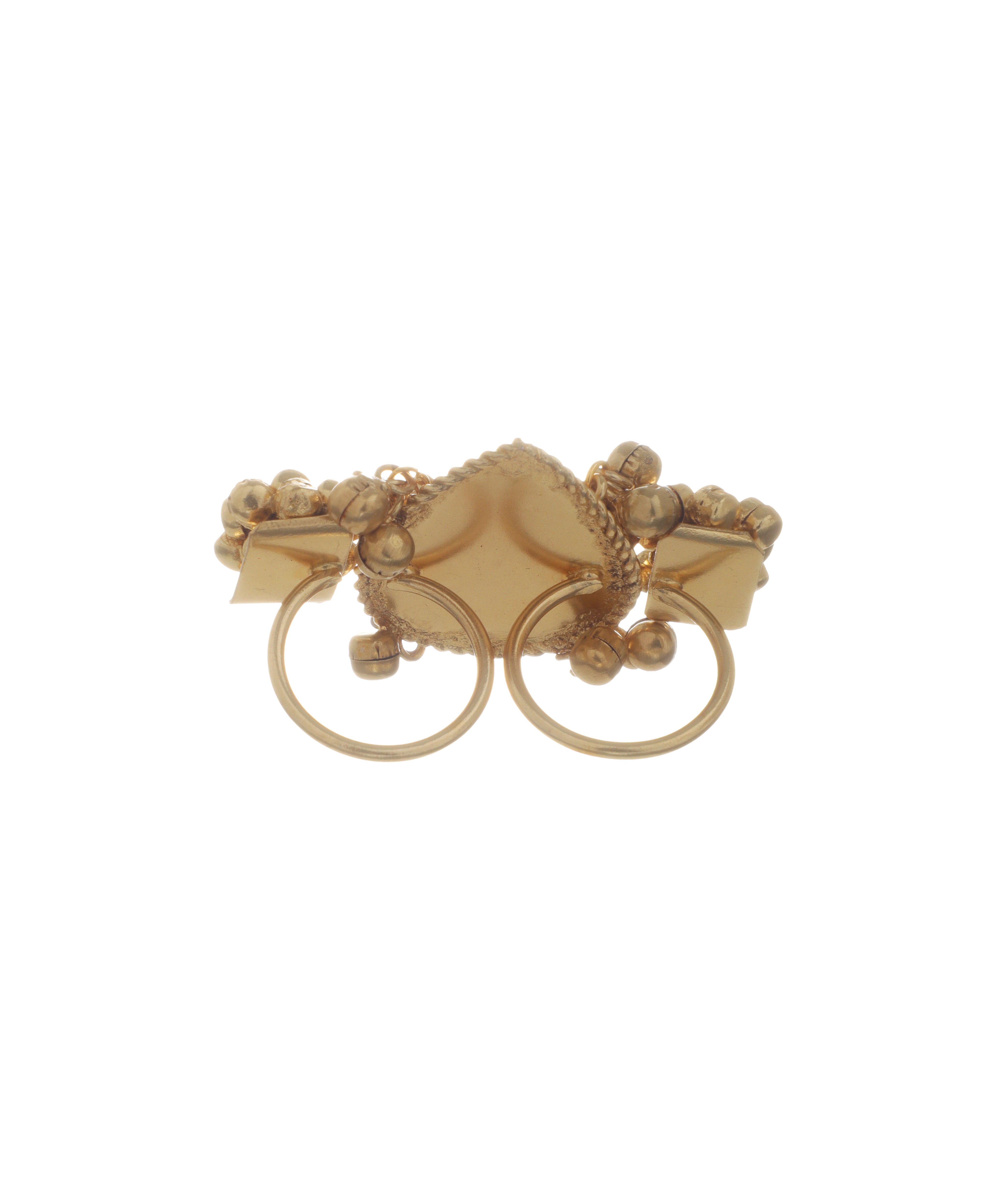 Teardrop Design Ethnic Double Finger Ring | Stylika