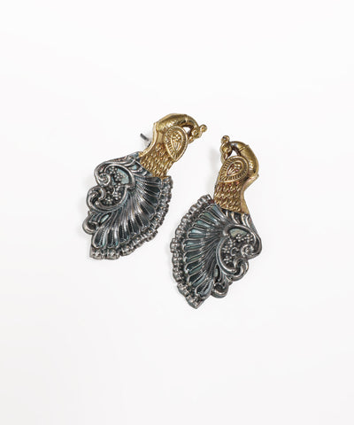 Peacock Motif Oxidised Earrings | Stylika