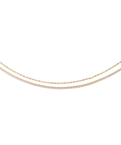Double Layered Crystal Detail Anklet | Stylika
