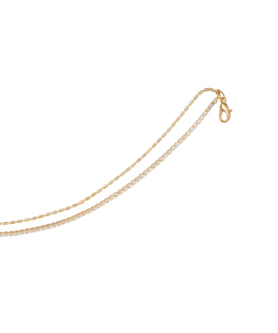 Double Layered Crystal Detail Anklet | Stylika