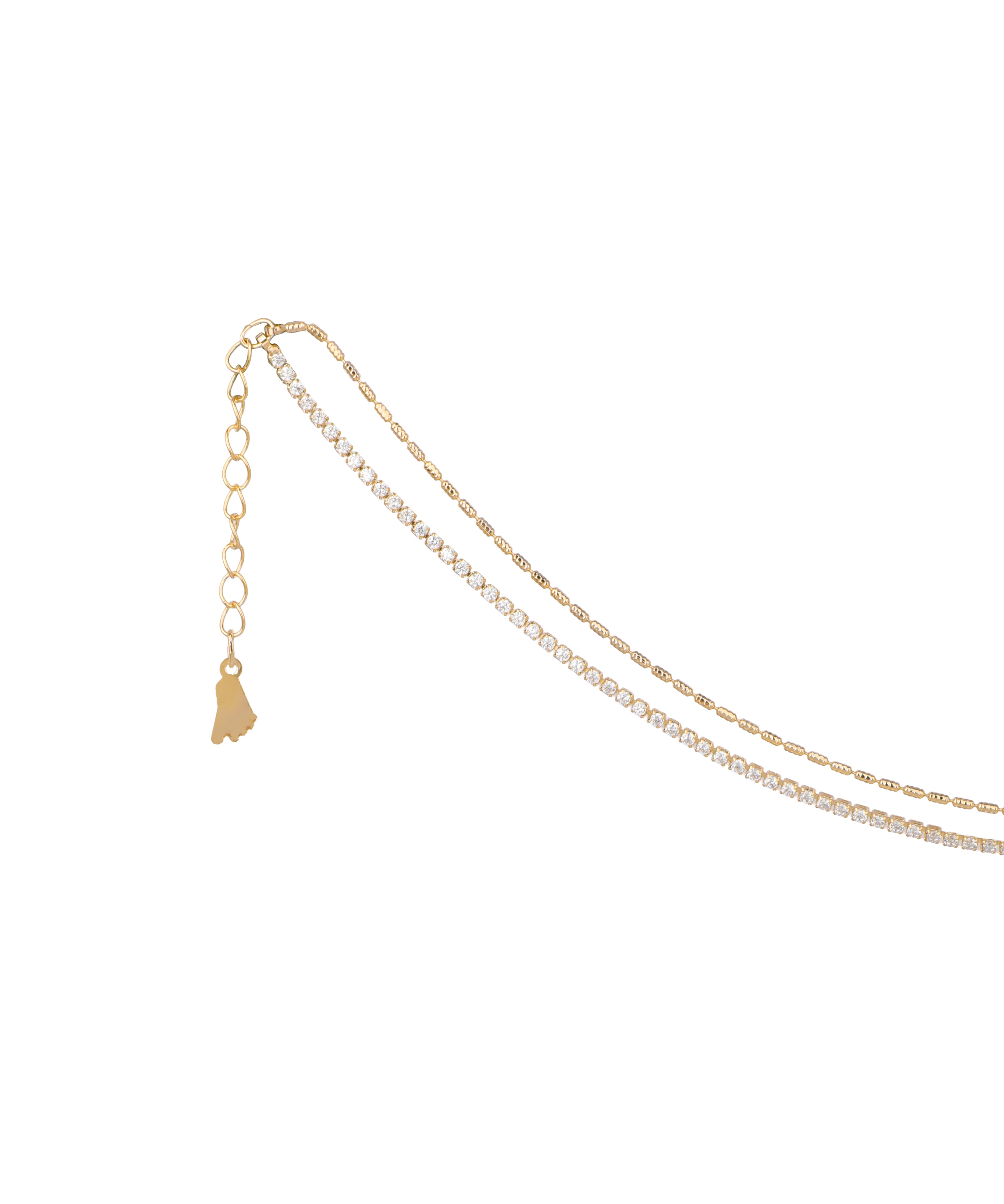 Double Layered Crystal Detail Anklet | Stylika