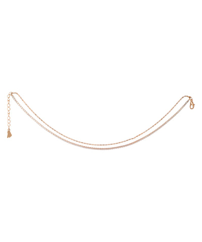 Double Layered Crystal Detail Anklet | Stylika