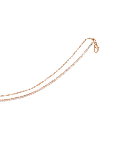 Double Layered Crystal Detail Anklet | Stylika