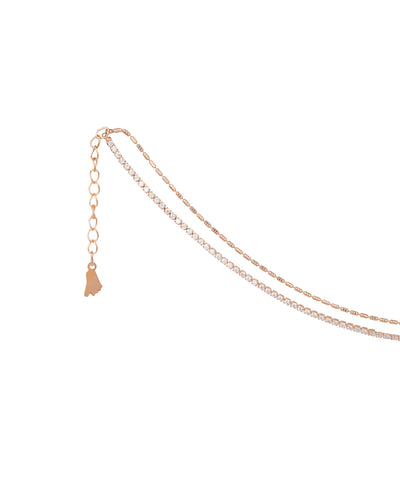Double Layered Crystal Detail Anklet | Stylika