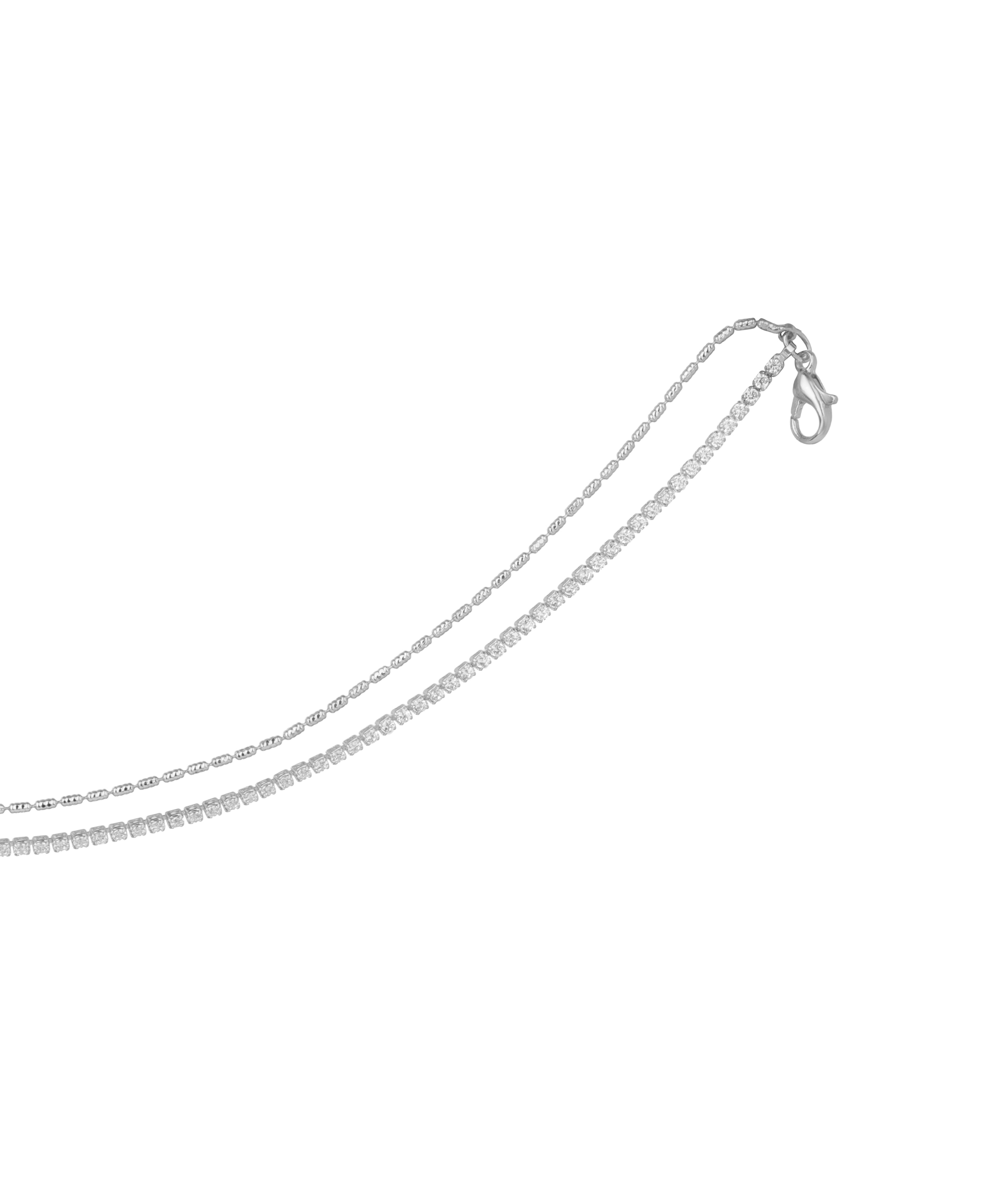 Double Layered Crystal Detail Anklet | Stylika