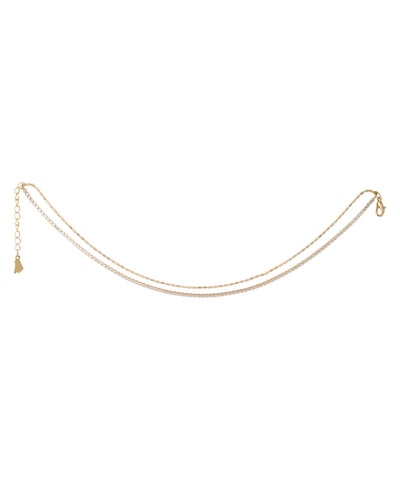 Double Layered Crystal Detail Anklet | Stylika