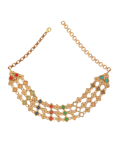 Phool Chaukat Link multicolour Necklace | Stylika