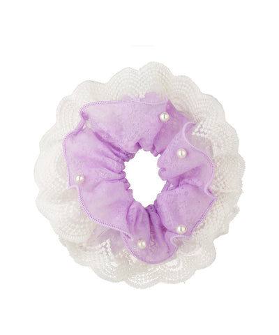 Pearl Lace Hair Scrunchie | STYLIKA