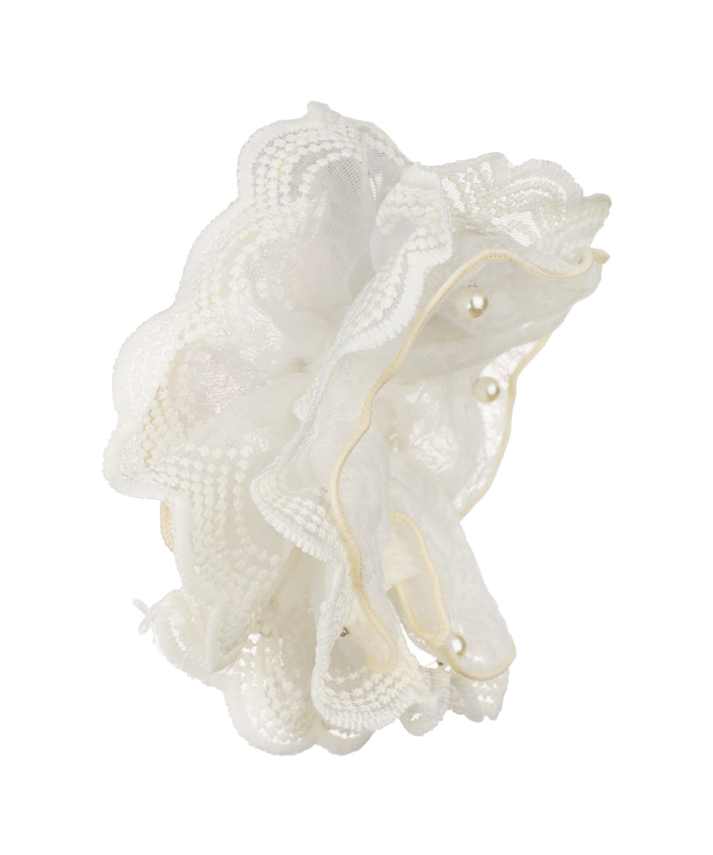 Pearl Lace Hair Scrunchie | STYLIKA