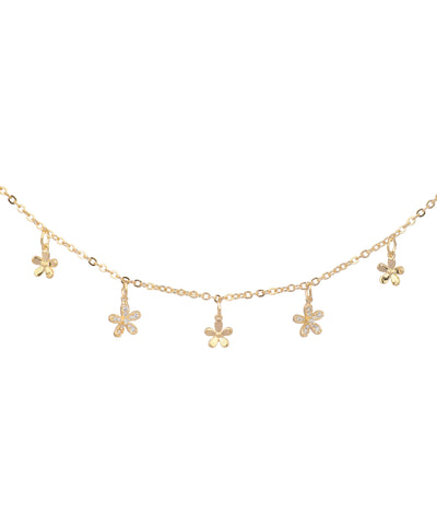 Floral Charm Drop Anklet in Gold-Tone Finish | Stylika