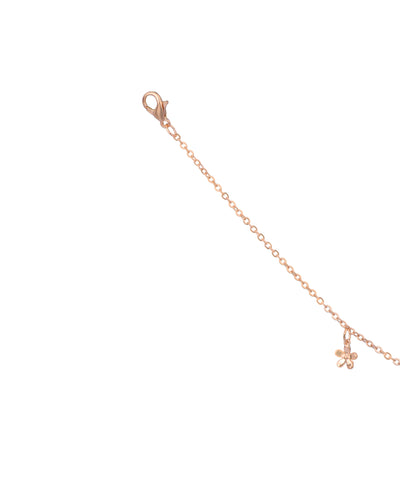 Floral Charm Drop Anklet in Gold-Tone Finish | Stylika