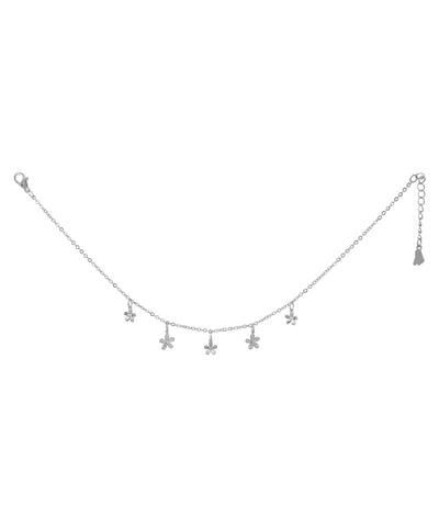 Floral Charm Drop Anklet in Gold-Tone Finish | Stylika