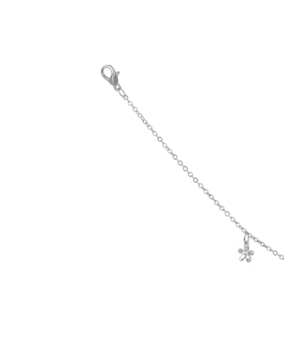 Floral Charm Drop Anklet in Gold-Tone Finish | Stylika
