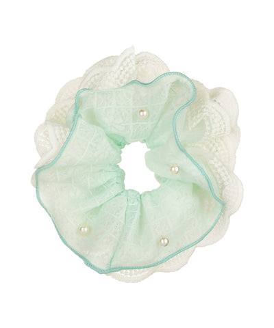 Pearl Lace Hair Scrunchie | STYLIKA