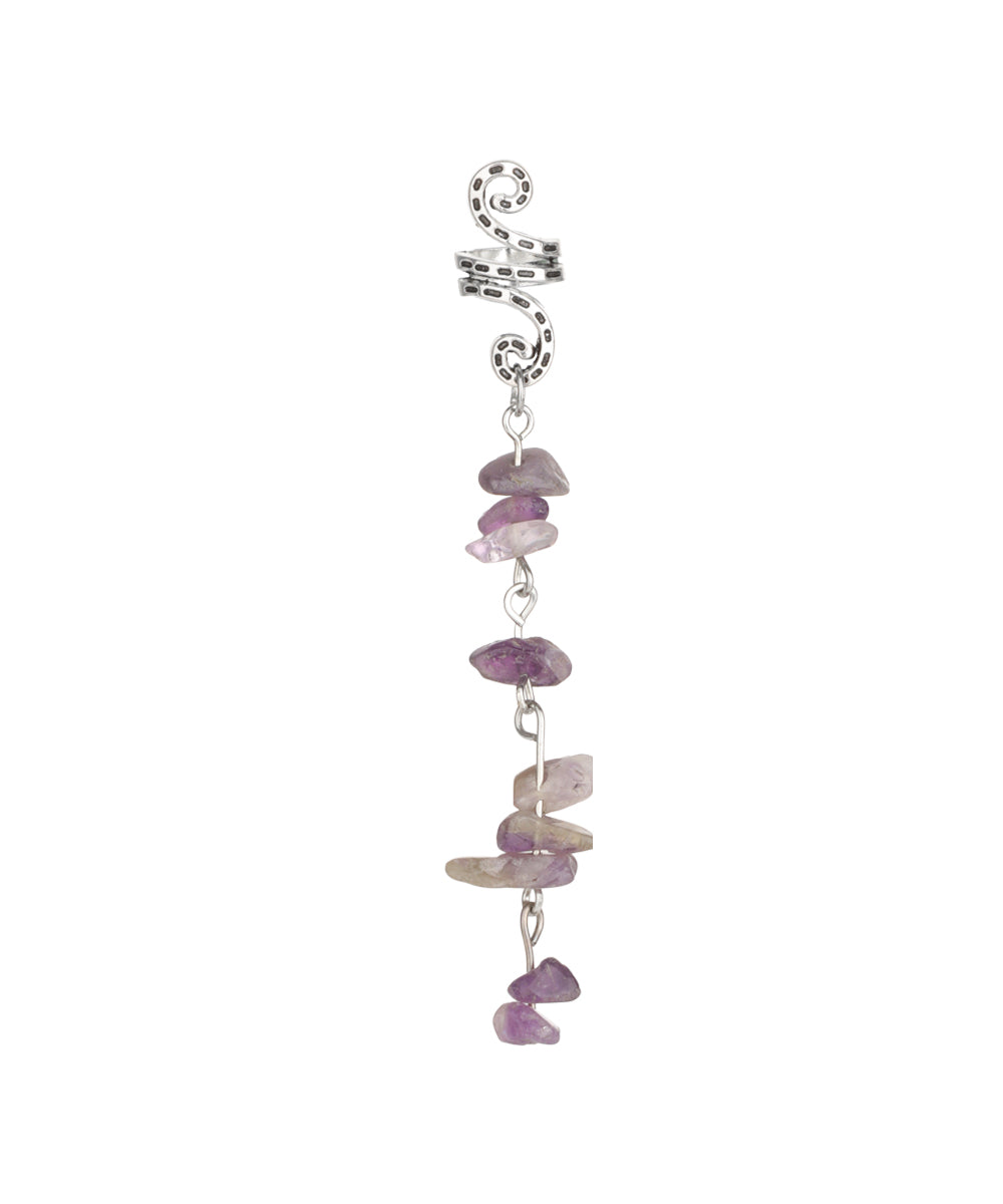 Purple Stone Chip Scroll Hair Braidlet | Stylika