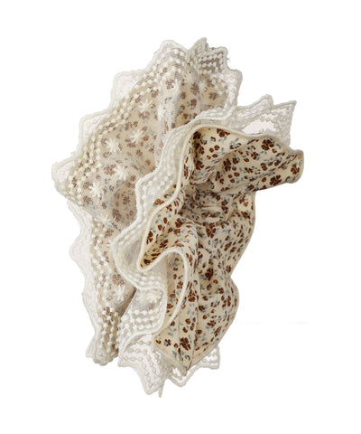 Floral Lace Trim Hair Scrunchie | STYLIKA