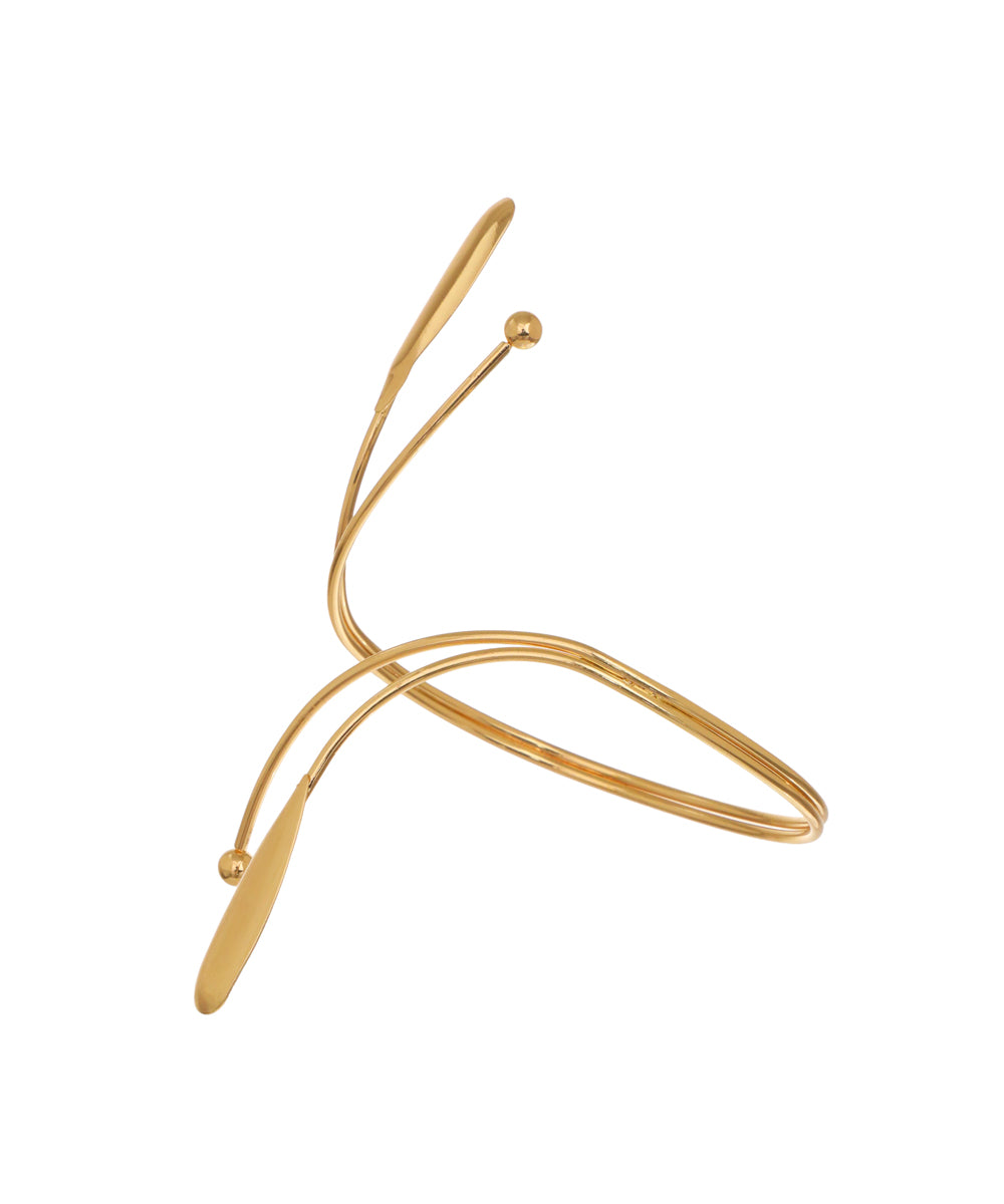 Sculptural Wrap Arm Cuff with Organic Capsule Tips | Stylika