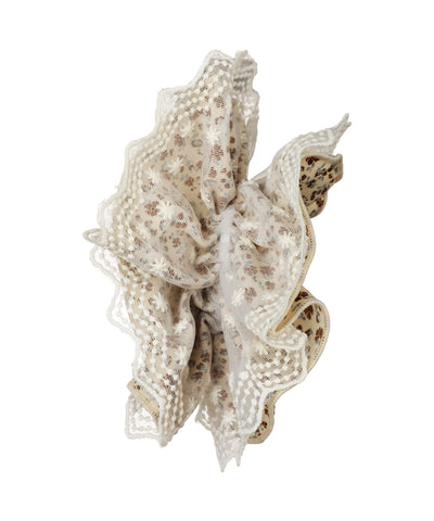 Floral Lace Trim Hair Scrunchie | STYLIKA