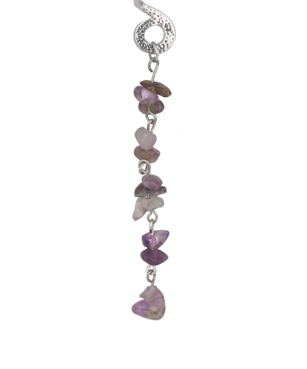 Long Spiral Purple Stone Chip Hair Braidlet | Stylika