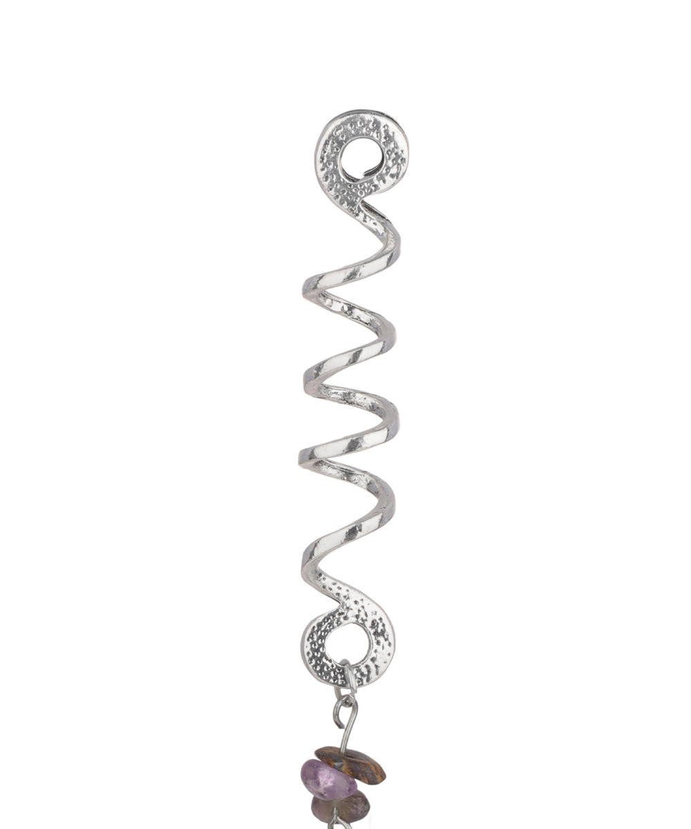 Long Spiral Purple Stone Chip Hair Braidlet | Stylika