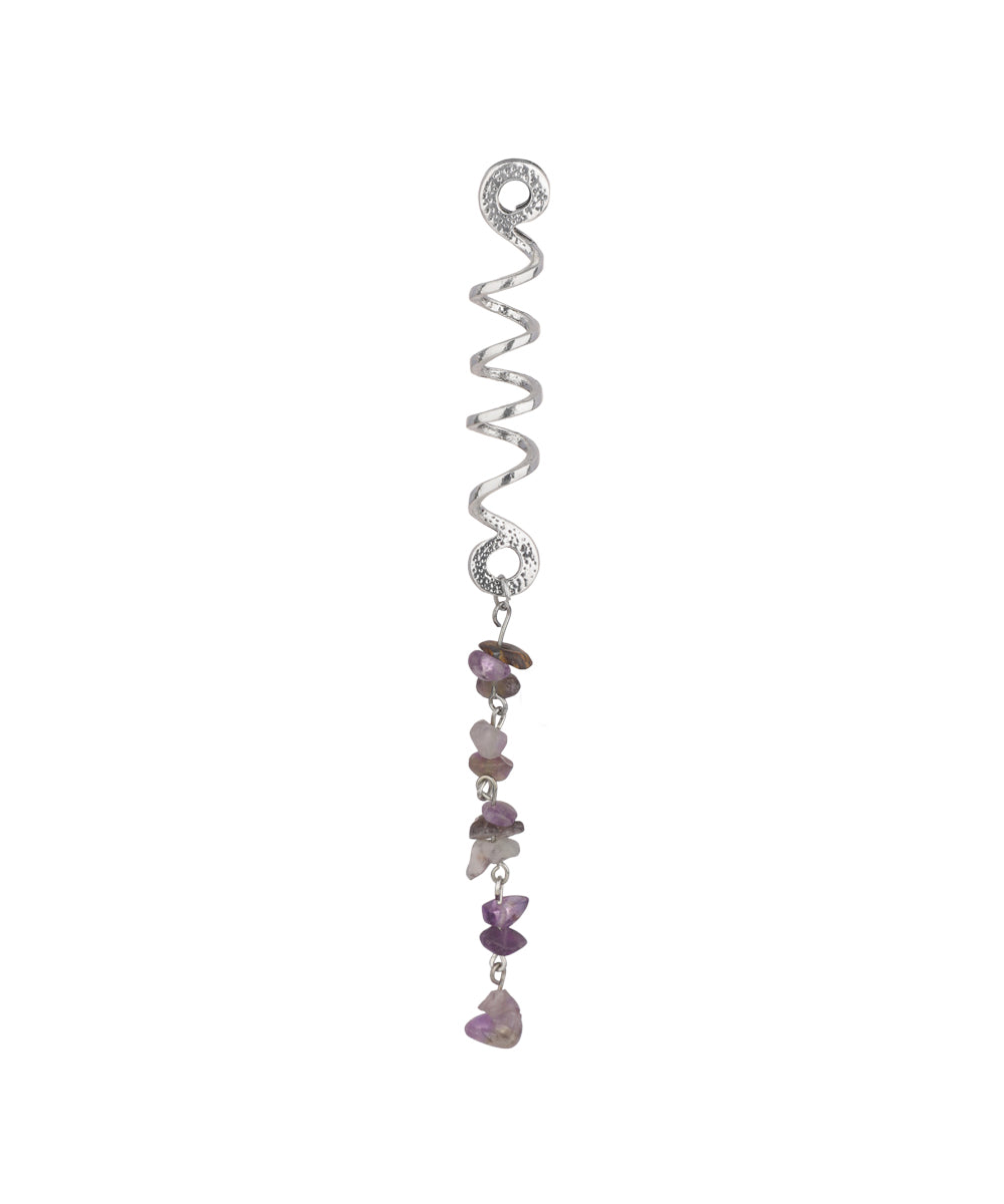 Long Spiral Purple Stone Chip Hair Braidlet | Stylika
