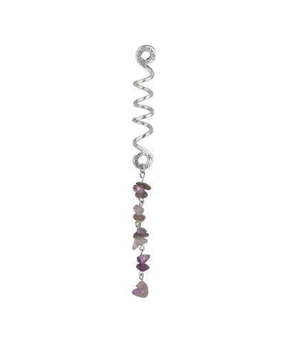 Long Spiral Purple Stone Chip Hair Braidlet | Stylika
