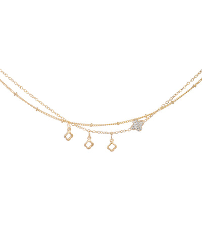 Layered Clover Charm Anklet | Stylika