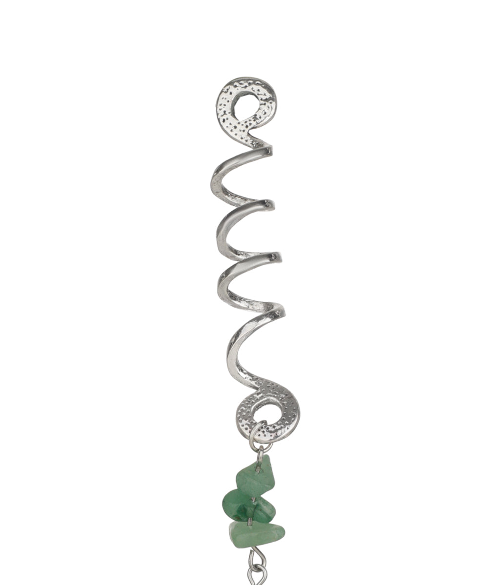 Long Spiral Mint Stone Chip Hair Braidlet | Stylika