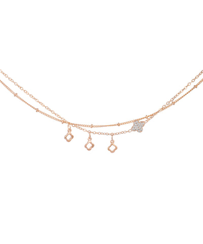 Layered Clover Charm Anklet | Stylika