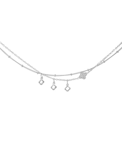 Layered Clover Charm Anklet | Stylika