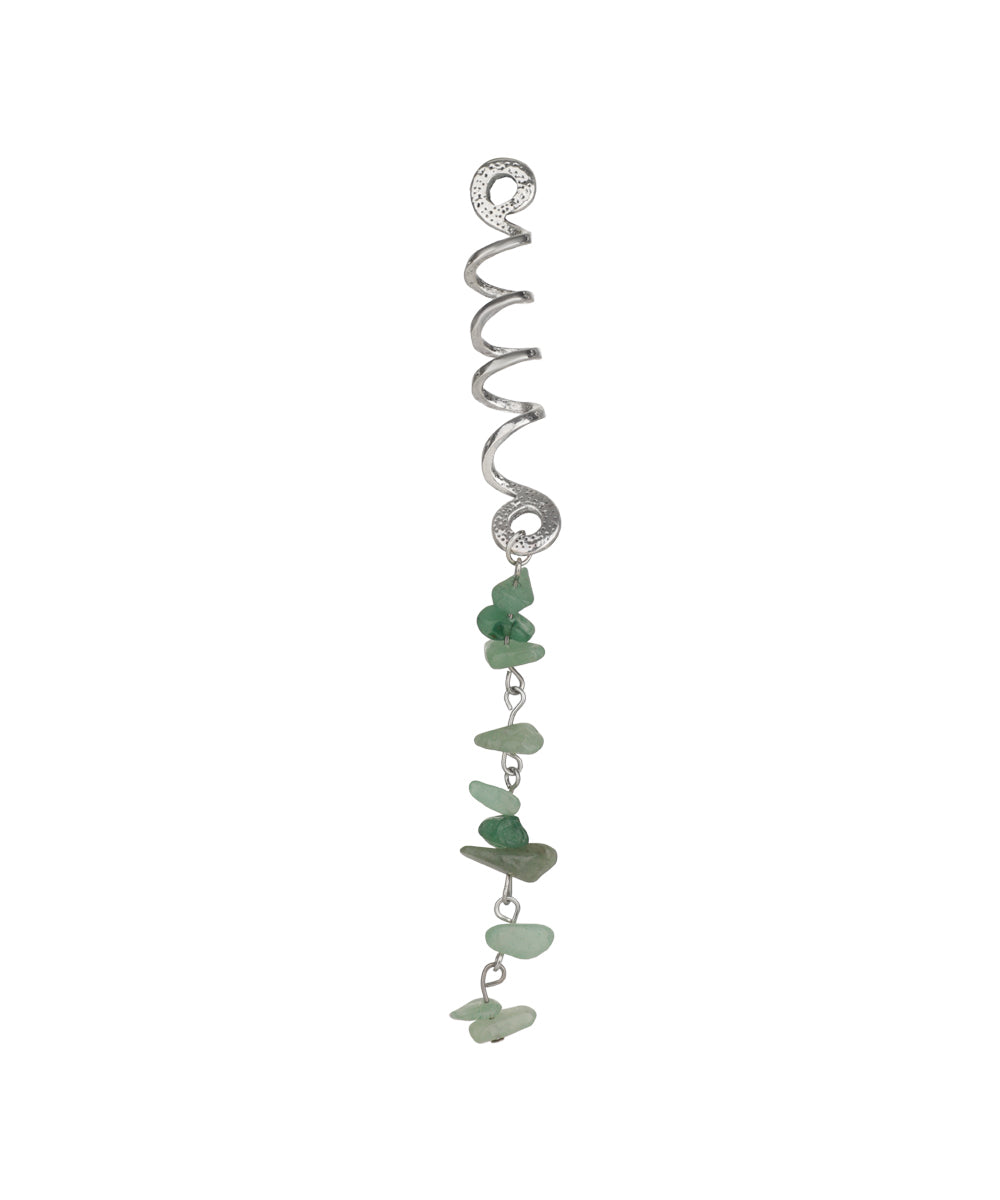 Long Spiral Mint Stone Chip Hair Braidlet | Stylika