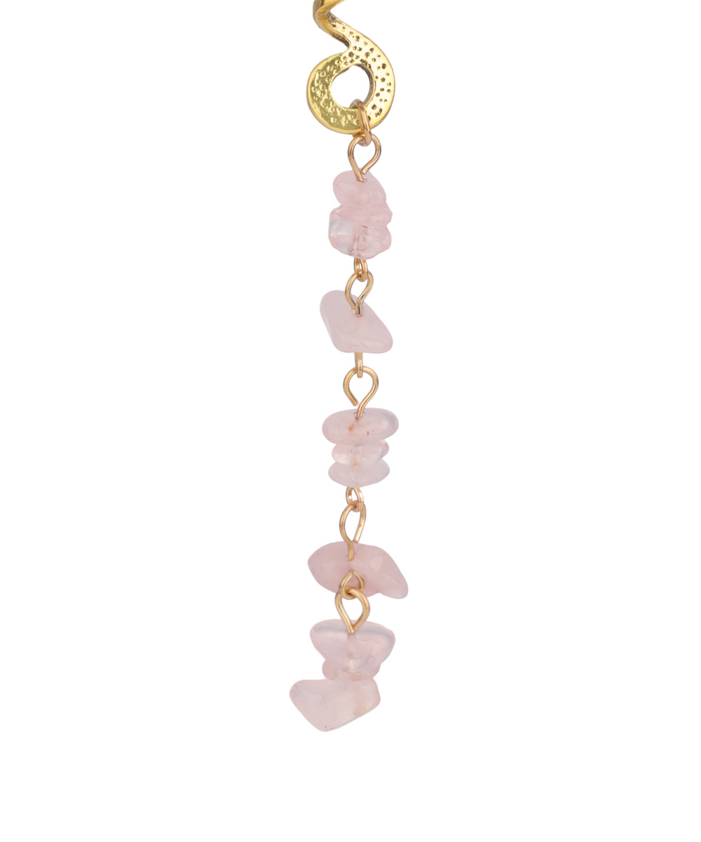 Long Spiral Pink Stone Chip Hair Braidlet | Stylika