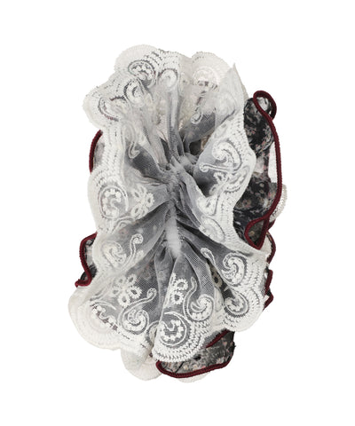 Floral Lace Trim Hair Scrunchie | STYLIKA