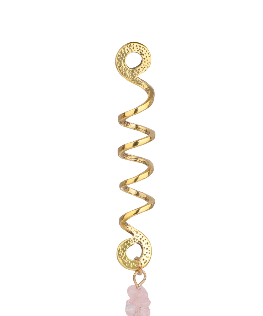 Long Spiral Pink Stone Chip Hair Braidlet | Stylika