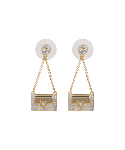 Mini Handbag Drop Earrings with Stone Detail | Stylika