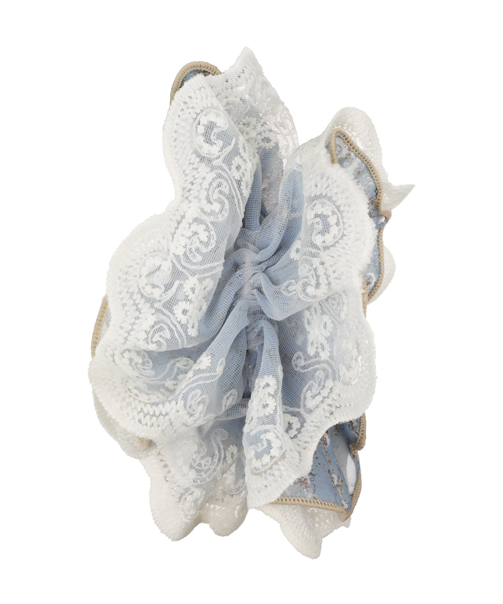 Floral Lace Trim Hair Scrunchie | STYLIKA
