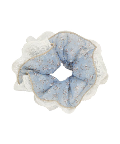 Floral Lace Trim Hair Scrunchie | STYLIKA
