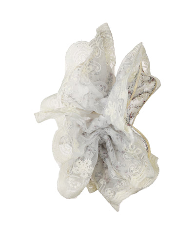 Floral Lace Trim Hair Scrunchie | STYLIKA