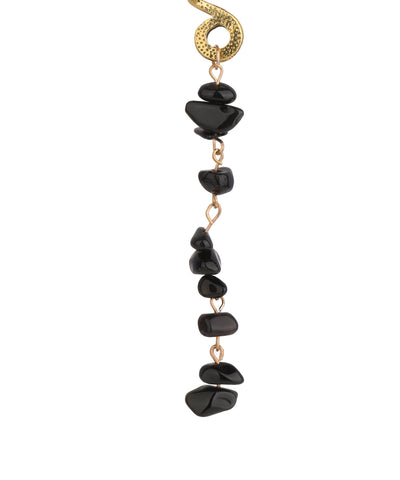 Long Spiral Black Stone Chip Hair Braidlet | Stylika