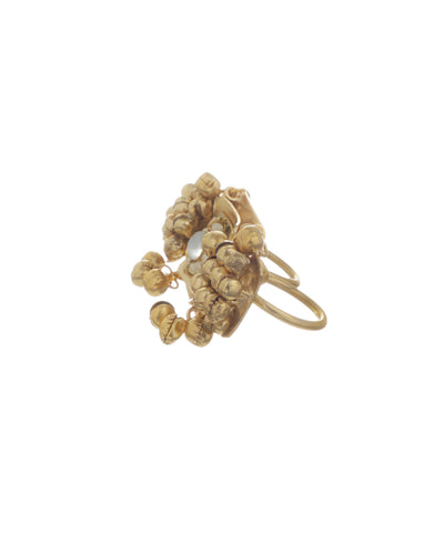 Statement Square Ethnic Double Finger Ring | Stylika