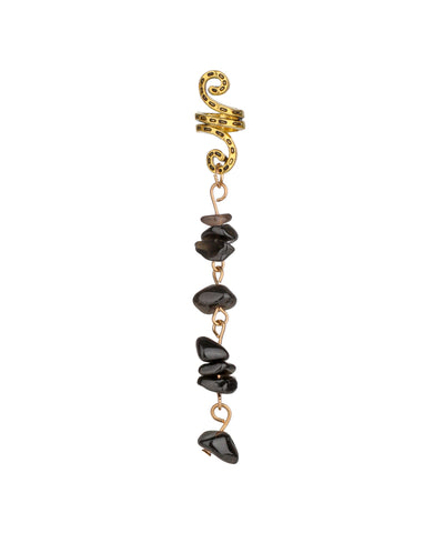 Black Stone Chip Scroll Hair Braidlet | Stylika