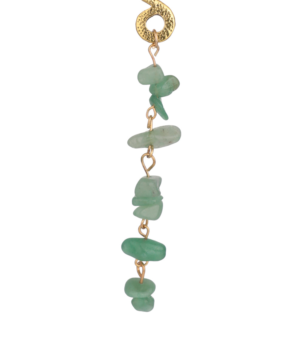Long Spiral Matcha Stone Chip Hair Braidlet | Stylika